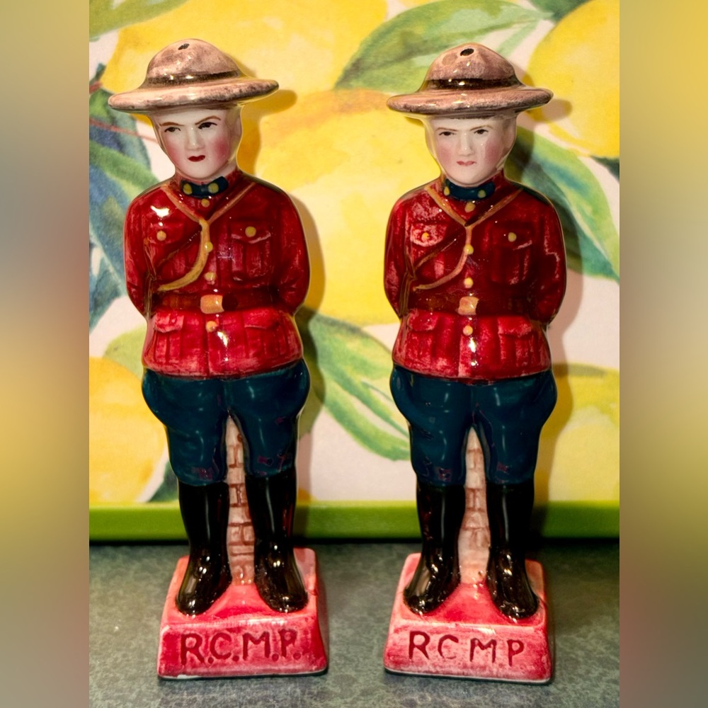 Vintage RCMP Ceramic Salt & Pepper Shakers